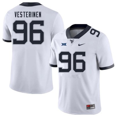 Men's West Virginia Mountaineers NCAA #96 Edward Vesterinen White Authentic Nike Stitched College Football Jersey LV15D75GD